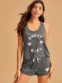 SILK AND SATIN PRINTED SHORT PAJAMA SET FOR WOMENS GIRLS LINGRIE SLEEPWEAR 2pcs. 