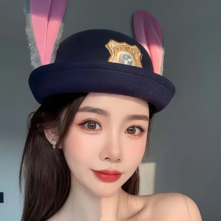 Sheriff%20Hat%20With%20Bendable%20Bunny%20Ear%20Movie%20Cosplay%20Costume%20Accessory%20Halloween%20Costume%20Party%20Anime%20Rabbit%20Police%20Officer%20Headwear%20-%20Image%205