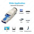 Denswire Cat8 Cat7 Cat6A RJ45 Connector Zinc Alloy STP Ethernet Plug for 23-26AWG Networking Cable Supports PoE/PoE+ 1/5/10 PCS.
