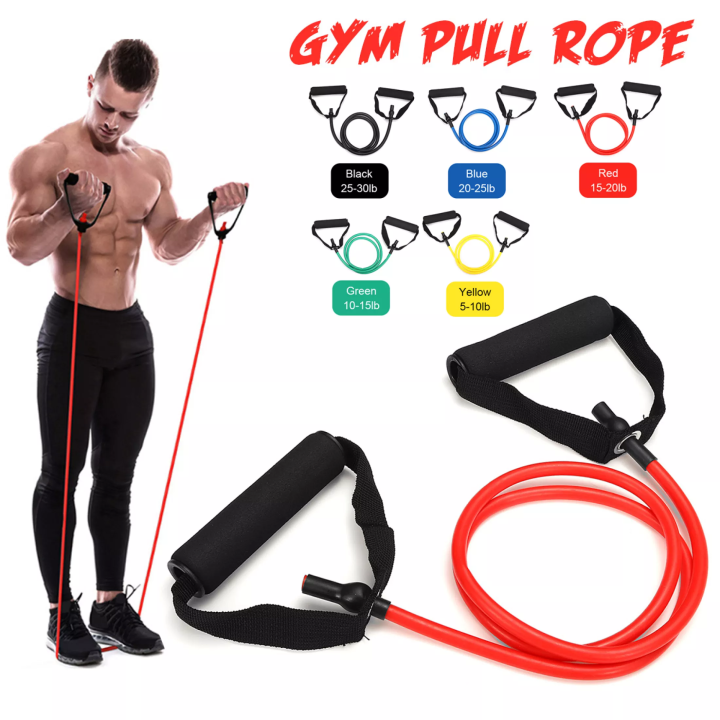 Home fitness equipment tube exercise strength training elastic band ...