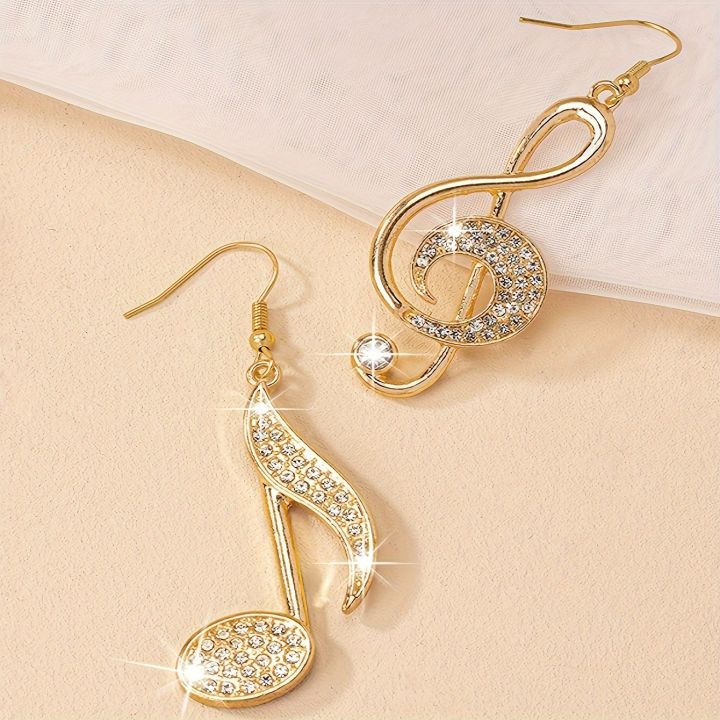Exquisite%20Rhinestone%20Music%20Symbol%20Pendant%20Drop%20Earrings%20Fashion%20Asymmetric%20Earrings%20Women's%20Elegant%20Trendy%20Party%20Jewelry%20-%20Image%203