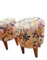 Premium Quality Floral Cloth Ottoman Stool. 