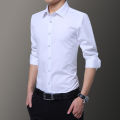 2023 New Plus Size 5xl 6XL 7XL Camisa Cmen's Slim Solid Color Long-sleeved Shirt Business Casual White Shirt Men's Brand Classic. 