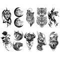 10pcs Waterproof Temporary Tattoo Sticker Dark Wolf Lion Tiger Eagle Snake Deer Skeleton Scorpion Body Art Arm Tattoo Women Men. 