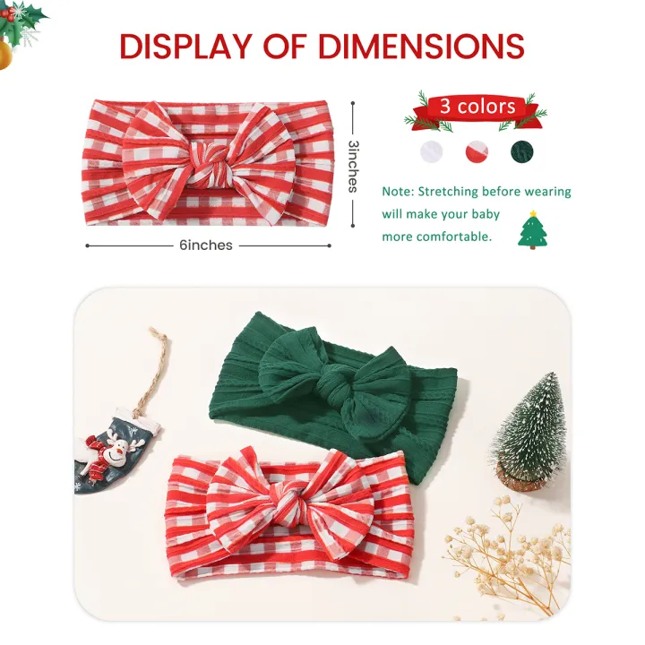 3pcs/set%20Baby%20Girls%20%20Plaid%20Knot%20Bows%20Headband%20Set%20Cute%20Nylon%20Wide%20Turban%20Wraps%20Hair%20Accessories%20for%20Infants%20-%20Image%202