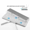BOW Mini Folding Bluetooth Keyboard Wireless Keypad Support3 Devices With Stand Rechargeable Foldable Keyboard for Phone Tablet. 