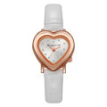 Women's Watch Fashion Rhinestone Heart Dial Leather Band Quartz Watches. 