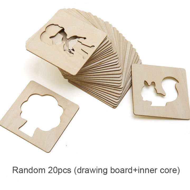 20pcs%20Montessori%20Kids%20Drawing%20Toys%20Wooden%20DIY%20Painting%20Stencils%20Set%20Craft%20Toy%20Coloring%20Puzzle%20Educational%20Toys%20For%20Children%20%20-%20Image%206