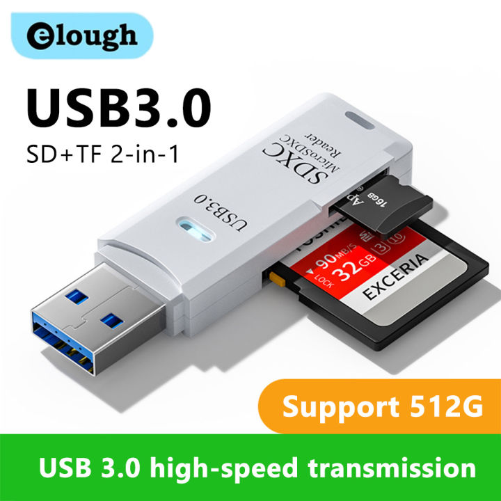 2 IN 1 Card Reader USB 3.0 Micro TF SD Card Memory Reader High Speed ...