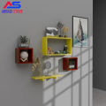 set of 4 Wall Decoration shelves(Black Brown white Red Yellow). 