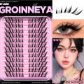 GROINNEYA Lash Clusters Cat Lashes Winged End Eye Elongated Eyelashes Eyelash Clusters Kit DIY at Home Eyelash Extensions.