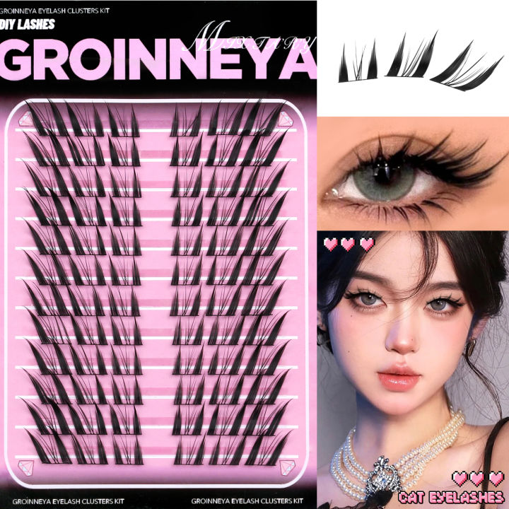 GROINNEYA%20Lash%20Clusters%20Cat%20Lashes%20Winged%20End%20Eye%20Elongated%20Eyelashes%20Eyelash%20Clusters%20Kit%20DIY%20at%20Home%20Eyelash%20Extensions%20-%20Image%203
