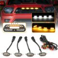 Universal Car Front LED Grille Light Smoked Amber White 4LED Grill Light Eagle Eye Lamp for Off Road Trunk SUV Ford Toyota Strip. 