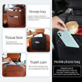 Multifunctional car seat storage bag Leather storage bag Garbage bag Storage bag Suitable for most car models. 