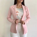 Women's Blazer 2024 Formal Blazer Women's Office Work Set Pocket Jacket Coat Loose women's wear. 