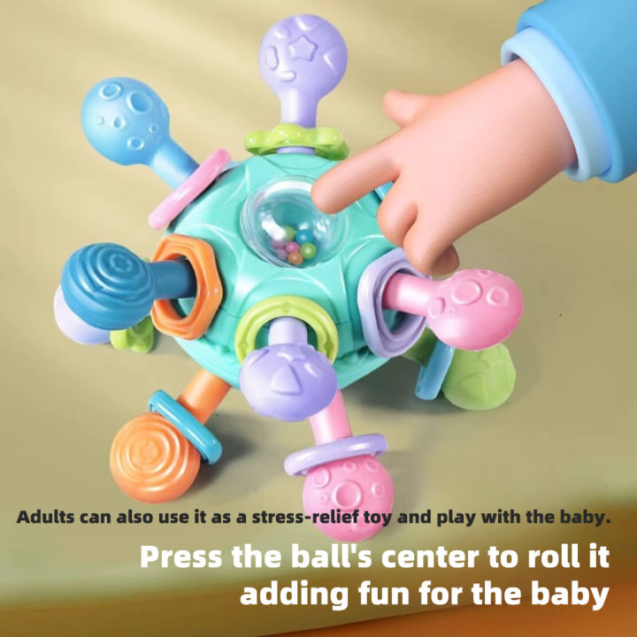 Baby%20Manhattan%20Grasping%20Ball%20-%203-in-1%20Teether,%20Rattle,%20and%20Soft%20Rubber%20Grasping%20Toy%20for%20Early%20Education%20and%20Teething%20Relief%20-%20Image%202