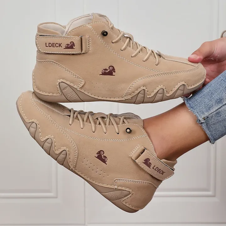 Khaki%20Women's%20Boots%20Trendy%20Comfortable%20Soft%20Soled%20High%20Top%20Boots%20Versatile%20Fashionable%20Commuting%20Motorcycle%20Women's%20Sneakers%20-%20Image%205