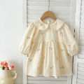 Sisters Clothes Infant Baby Girls Lace Collar Dress Rompers Kids Girls Embroider Flower Princess Dress Family Clothes Rompers.