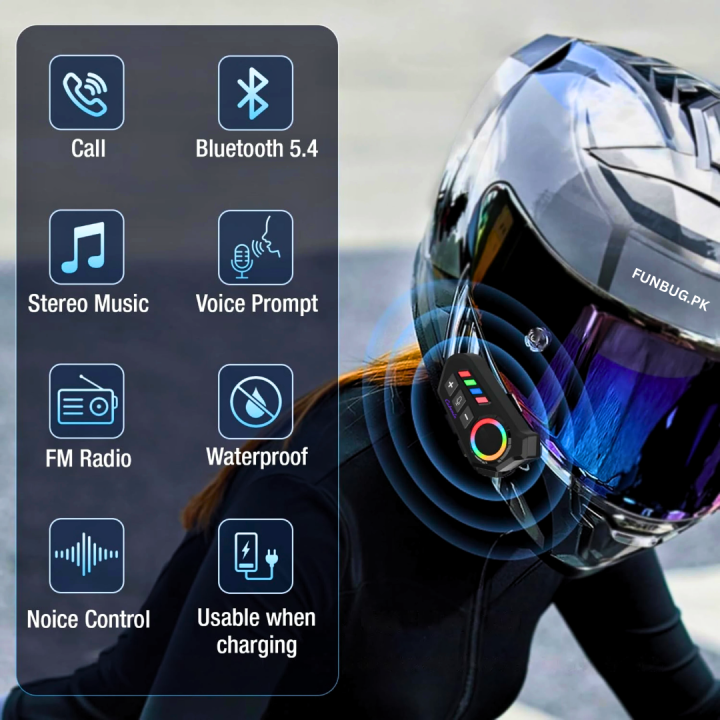 FunBug%20Bluetooth%20Headset%20Earphone%20for%20Helmets%20-%20K06%20/%20K06A%20Universal%20Wireless%20Motorcycle%20Headset%20-%20Waterproof,%2050H%20Playtime,%20Hands-Free%20Calling,%20Noise%20Cancellation%20Mic%20-%20RGB%20FlashLight%20for%20Bikers,%20Delivery%20&%20Touring%20-%20Image%204