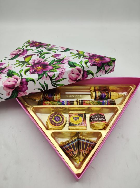 Floral Triangular Cracker Themed Chocolate Box