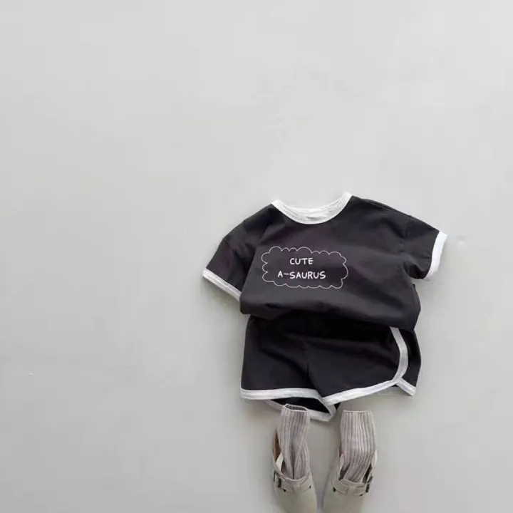 TZ24047%20Summer%20New%20Sports%20Style%20Set%20New%20Letter%20Baby%20Round%20Neck%20Simple%20Casual%20T-shirt%20Shorts%20Two%20Piece%20Set%20-%20Image%205