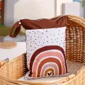 1PC Portable Baby Diaper Bag Printed Waterproof Wet Dry Nappy Handbag Stroller Carry Pack Travel Wetbag With Pockets. 