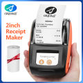58mm Mini Receipt Bill Printer Thermal Printing Wireless Mobile Bluetooth Maker Compatible with Android/iOS/Windows System. 