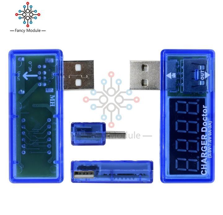 Dual USB Current Voltage Charging Detector Test Chargerging Doctor Blue