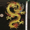 Chinese Style Gold Dragon Cloth Stickers Flying Dragon Embroidery Patch Decal Cheongsam Embroidery. 