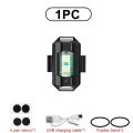 1Pc Universal Led Aircraft Strobe Lights Motorcycle Anti Collision Warning Light with USB Charging 7Colors Turn Signal Indicator. 