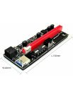 VER009S PCI-E Riser Card VER 009S PCI Express 1X 4X 6X 8X 16X USB 3.0 Cable SATA to 6Pin Connector for Graphics Video Card - (CN, Cable Length: 8pcs, Color: red Cable). 