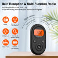 Portable Pocket Radio AM/FM with Rechargeable Battery Best Reception Stereo Headphones Included for Outdoor Sports.