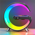 Wireless Charger Lamp, G Shaped LED Lamp Charger Bluetooth Speaker Wireless Charger, RGB Color Changing Stand Table Smart G Lamp. 