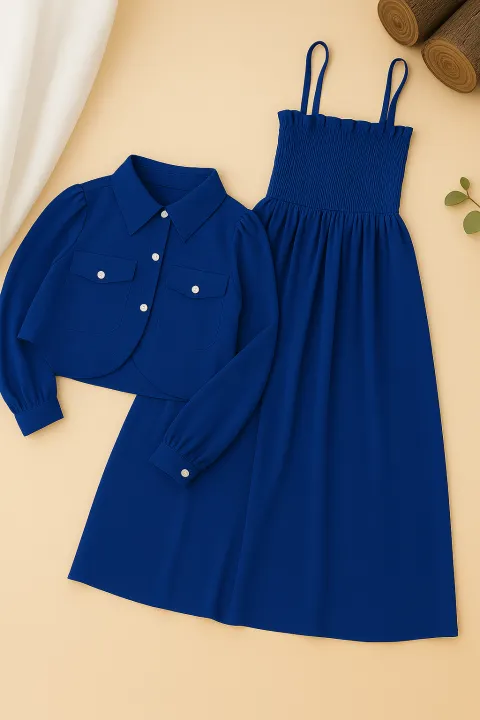 Paristaan Kaaj Button Coati with Gazzer Romper Frock – Stitched 2 Piece ...