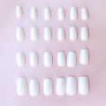 ARTAUG 24PCS Short Square White Solid Full Cover Full Cover Fake Nail Set Cheap Nails Summer Nails Delicate Nail. 