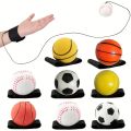 Basketball Wrist Bouncing Ball, High Elasticity Hand Throw Training Ball, Wristband Kit, Outdoor Activity Props. 
