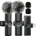 MMD-F19 Wireless Microphone All Type-c Smartphones  (2 Microphones 1 Receiver) HD Vlog/Live/Video Recording. 