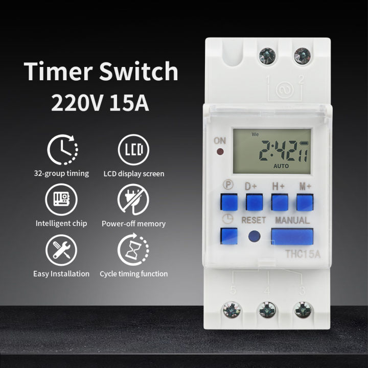 TNCE%20220V%20Timer%20Switch%20THC15A%20mini%20size%207-day%20programmable%20time%20controller%20digital%20Full%20Automatic%20Control%20module%20Breaker%20for%20-%20Image%202
