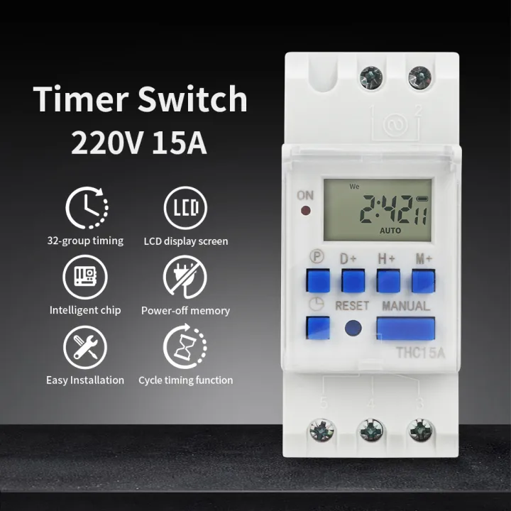 TNCE%20220V%20Timer%20Switch%20THC15A%20mini%20size%207-day%20programmable%20time%20controller%20digital%20Full%20Automatic%20Control%20module%20Breaker%20for%20-%20Image%202