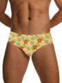 Men's Tropical Fruit Pattern Quick-Drying Triangle Drawstring Swimming Trunks, Men's Swimwear, Summer Beach Swimming Shorts.