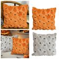 ‌Halloween Ghost Plush Pillowcase Square Cushion Cover Spooky Decor Soft Fleece Insert Cozy Home Decor Holiday Gift. 