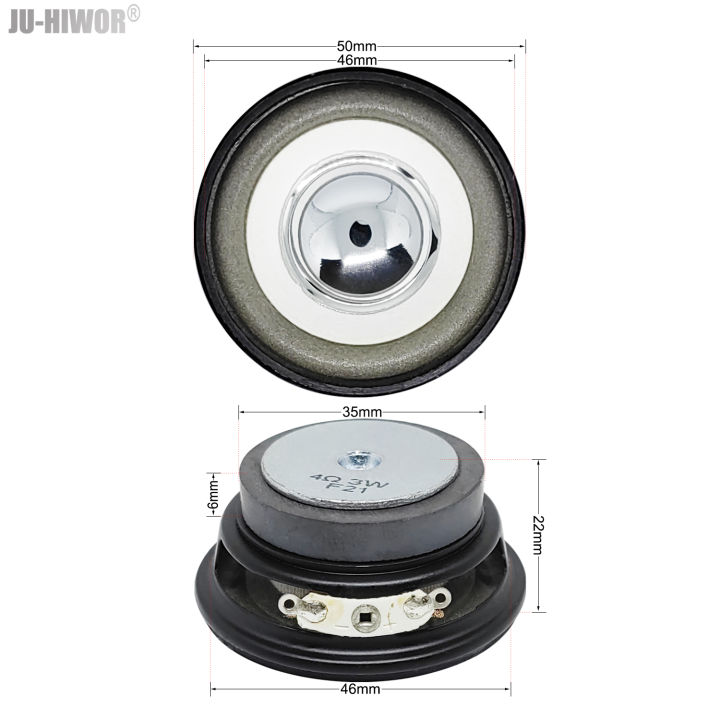 2pcs%204R%203W%20Loudspeaker%2050MM%20Mini%20Coke%20Cans%20Speaker%2036MM%20External%20Magnetic%20Bright%20Hat%20White%20Foam%20Edge%20-%20Image%202