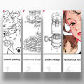 12/9/4Pcs Markers Micro Pen Kawaii Manga Hand-painted Drawing Hook Line Pen Fastdry Waterproof Sketching for Art Sketch Supplies.