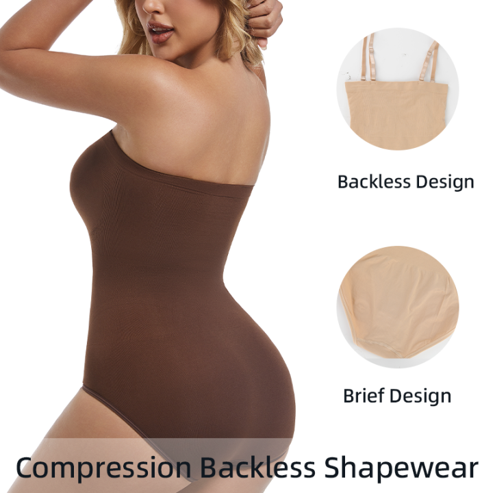 Women%20Seamless%20Strapless%20Bodysuits%20Tude%20Tops%20Bodyshaper%20Compression%20Waist%20Trainer%20Shapewear%20Push%20Up%20Butt%20Lifter%20Backless%20Shaper%20-%20Image%206