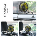 SEAMETAL Car Electric Fan Strong Wind 3-Speed Cooling Fan for Rear Seat Passenger Portable 360 Degree Rotatable Car Air Fan.