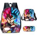 3PC-SET 3D Animation Peripheral Dragon Ball School Bag, Three-piece Backpack for Primary and Secondary School Students. 