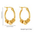 DIEYURO 316L Stainless Steel Golden Hollow Woven Circular Shape Earrings For Womens Fashion 2024 New Ear Jewelry Lady Party.