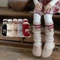 2026 Girls American Preppy Style Knitted Leg Warmers Striped Kids Leg Warmers with Bow Decor Autumn Winter Warm Leggings. 
