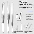 JUSTLANG Medical Tissue Forceps Thickening Stainless Steel Toothed Forceps Hook Dressing Tweezers Straight Elbow Clamp Forceps. 