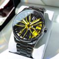 Business Luxury Quartz Watch Car Sport Rim Automatic Movement Round Dial Clock Watches Machinery Men Sport Watch. 
